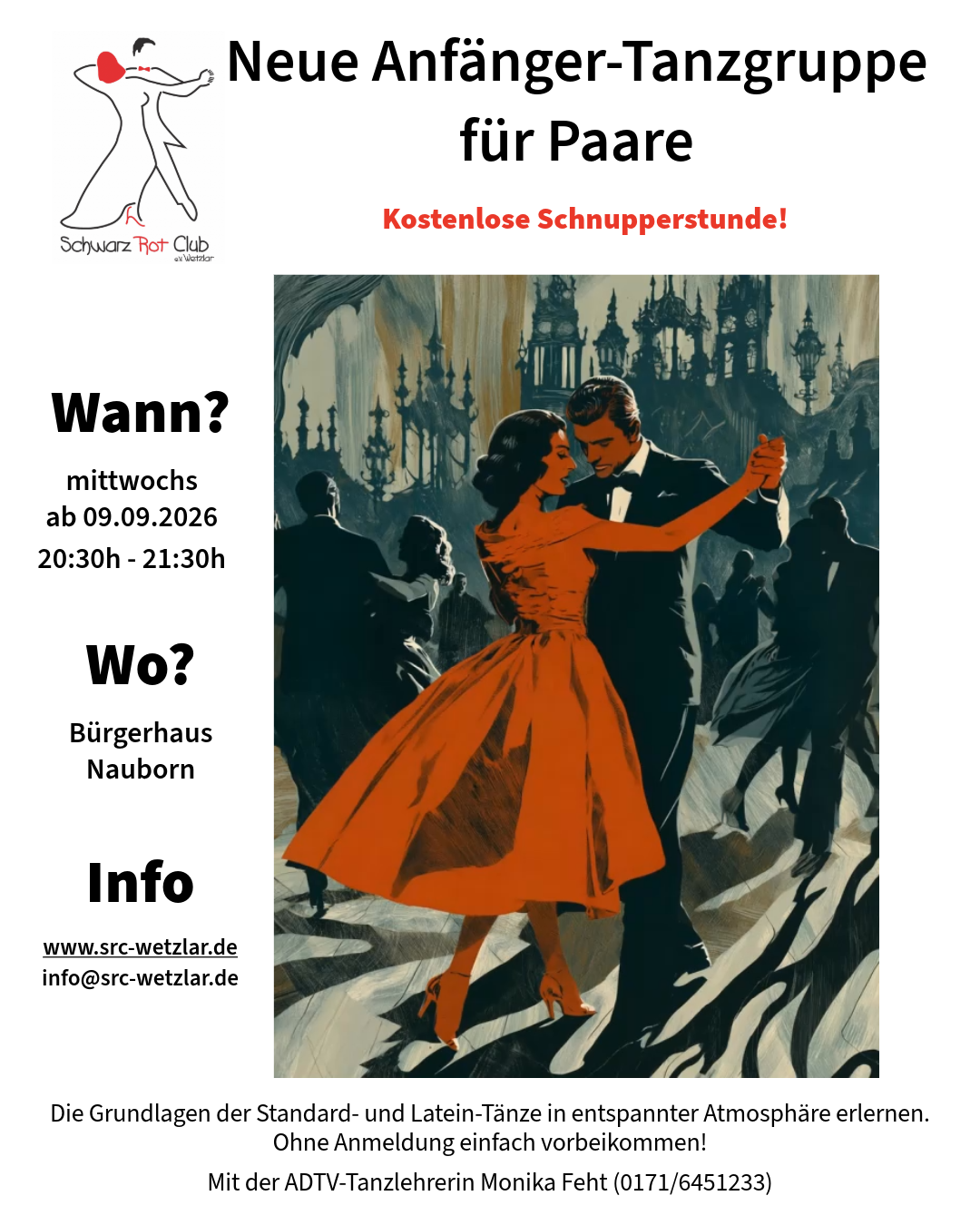 Neue Anfänger-Tanzgruppe für Paare